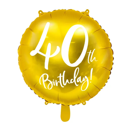 Balon helowy na 40 urodziny złoty pusty 45cm