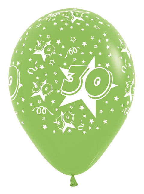 Balony Numer 30 Mix 30cm 25szt