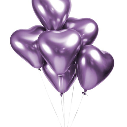 Balony serca fioletowe 30cm 6szt
