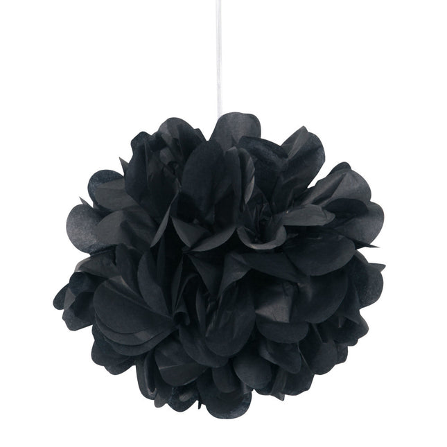 Pompon czarny 20cm 3szt
