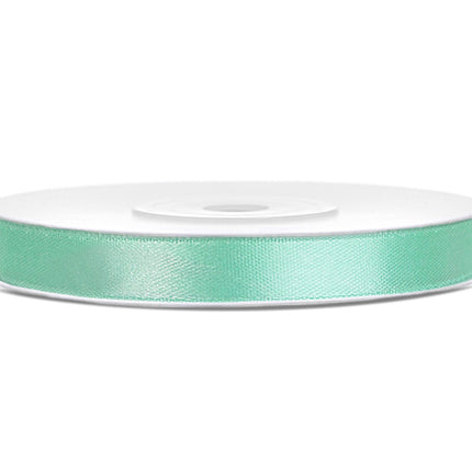 Wstążka satynowa Mint Green 6mm 25m