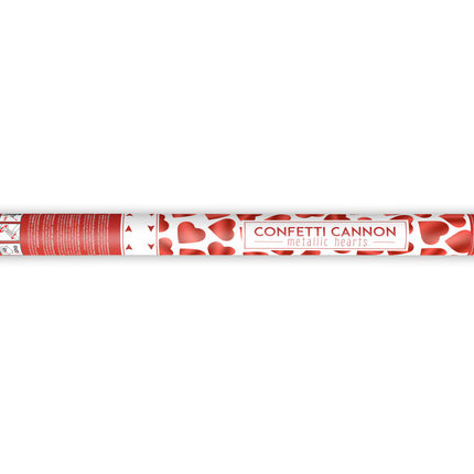 Konfetti Cannon Hearts Red 60cm