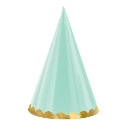 Kolorowe czapeczki imprezowe Pastel 16cm 6szt.