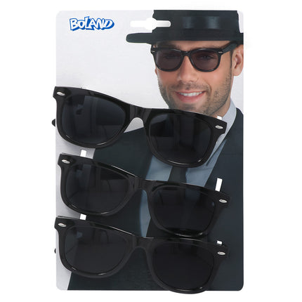 Czarne okulary 3 szt.