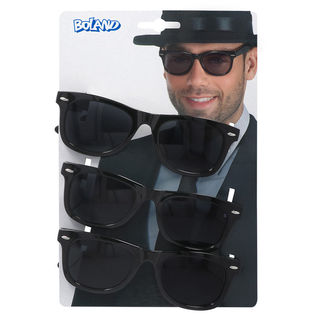 Czarne okulary 3 szt.