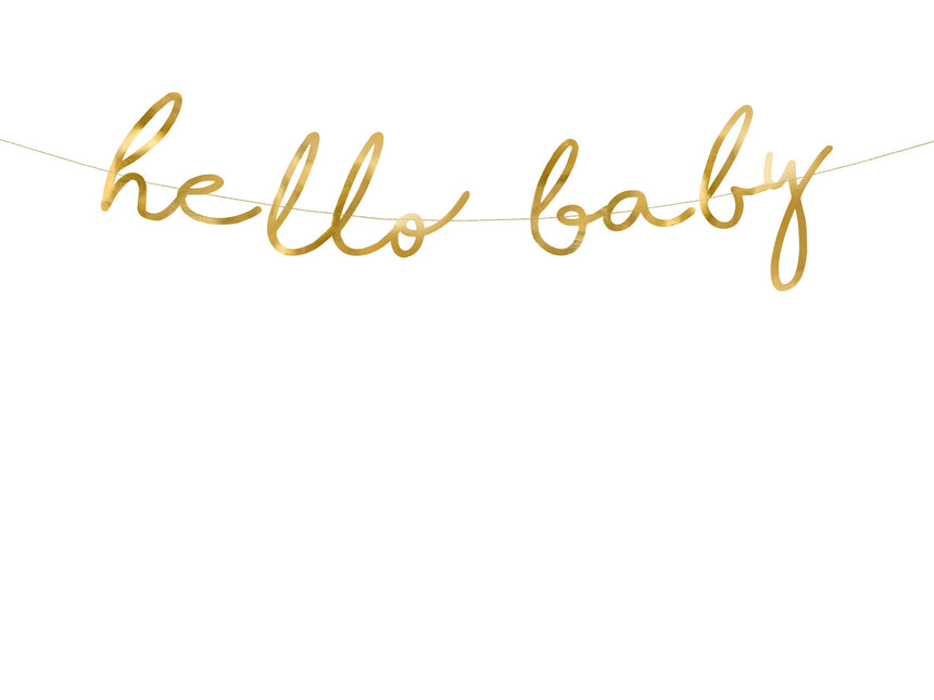 Girlanda urodzinowa Hello Baby Gold 70 cm