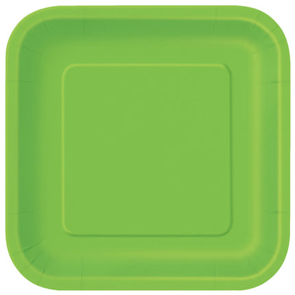 Talerze kwadratowe Lime Green 23cm 14szt