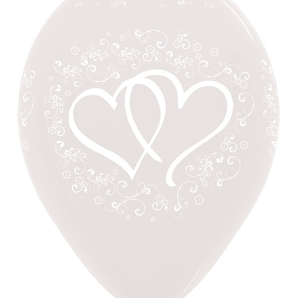 Balony Entwinted Hearts Crystal Clear 30cm 25szt