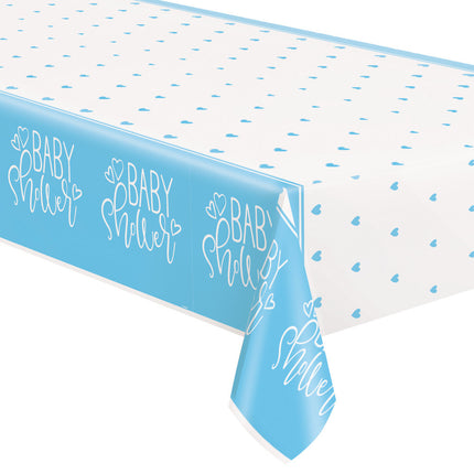 Obrus na baby shower niebieski 2,13 m