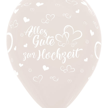 Balony Alles Gute zur Hochzeit Hearts Crystal Clear 30cm 25szt