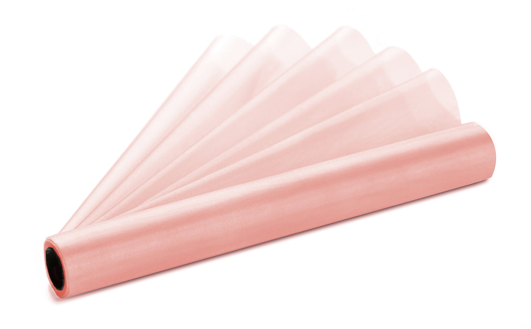 Różowa pastelowa tkanina z organzy 16cm 9m