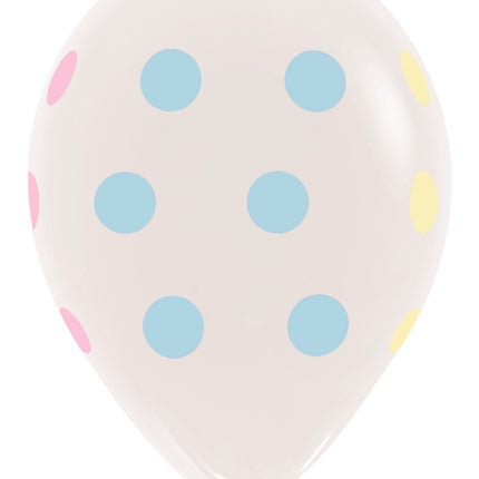 Balony Pastel Polka Dots Clear 30cm 25szt