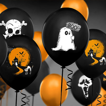 Balony na Halloween Boo! 30cm 6szt