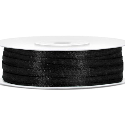 Wstążka satynowa czarna 3 mm 50 m