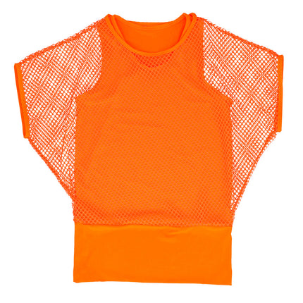 Fishnet Top Ladies Orange M/L