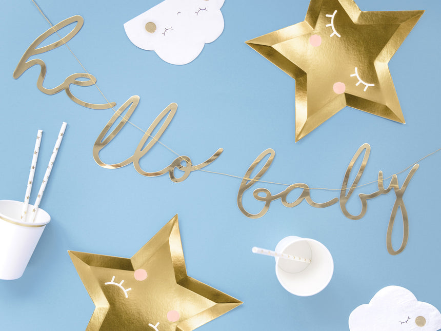Girlanda urodzinowa Hello Baby Gold 70 cm