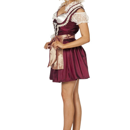 Bordowo-czerwona sukienka Dirndl Oktoberfest Ladies