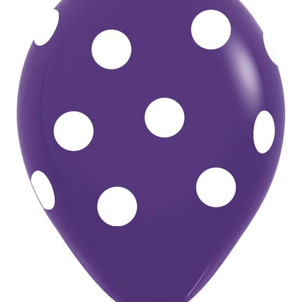Balony Białe Kropki Mix 30cm 25szt