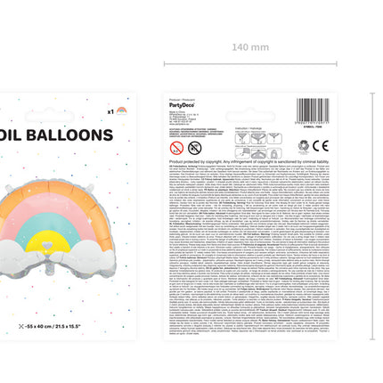 Balon helowy Rainbow pusty 55cm