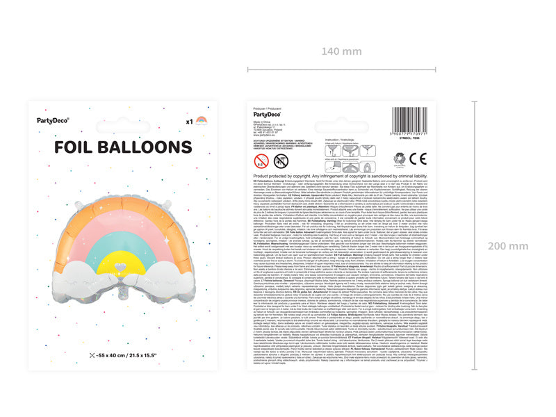 Balon helowy Rainbow pusty 55cm