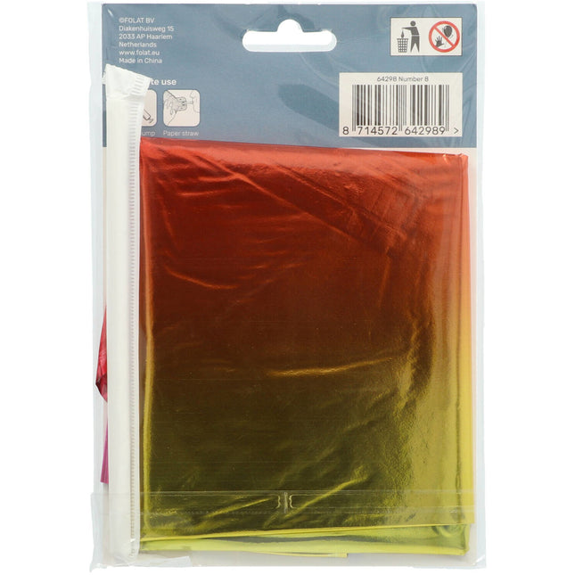Balon foliowy Figura 8 Rainbow ze stojakiem 72 cm