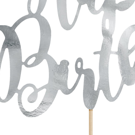 Topper na tort Happy Birthday srebrny 22,5 cm