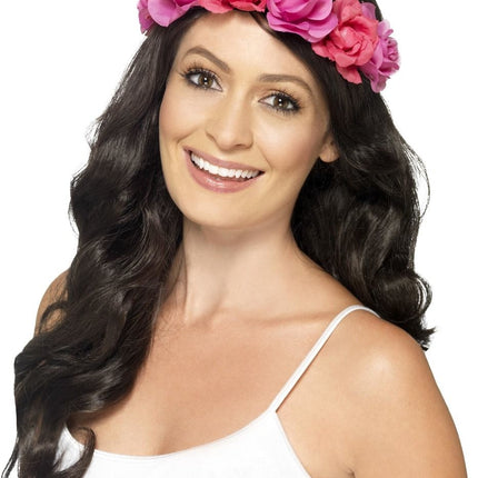 Kwiatowa opaska do włosów Fuchsia Deluxe