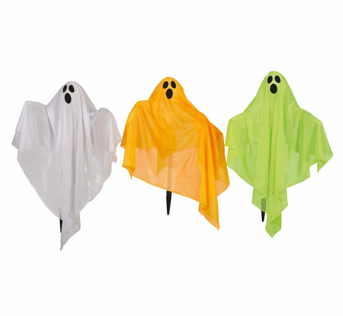 Halloweenowa dekoracja ogrodowa Duch ze światłem 90 cm