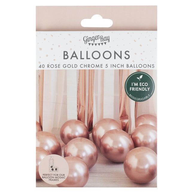 Balony Rose Gold Chrome 13cm 40szt