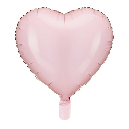 Jasnoróżowy balon helowy serce 45 cm