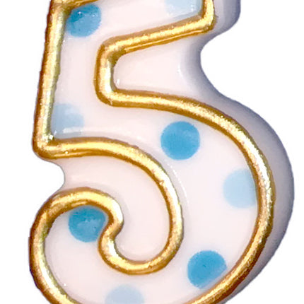 Świeca 5 lat Niebieskie kropki 8,5 cm