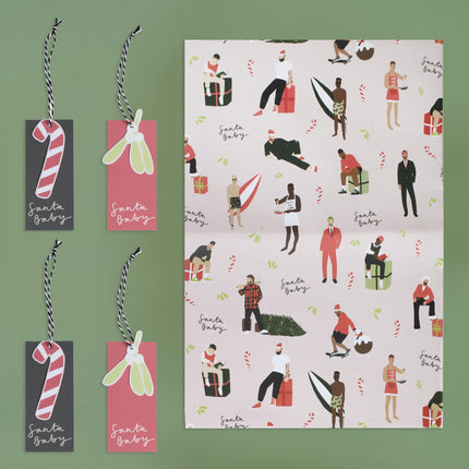 Świąteczny papier do pakowania Santa Baby