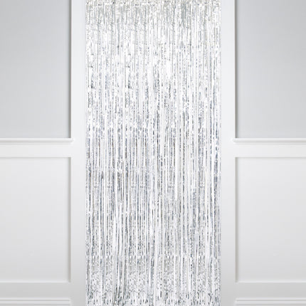 Srebrna kurtyna do drzwi Metallic 2m