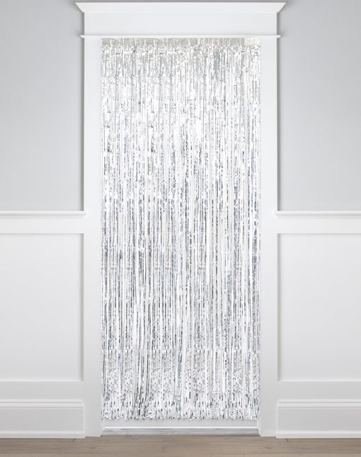 Srebrna kurtyna do drzwi Metallic 2m