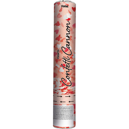 Konfetti Cannon Heart Red White 28cm