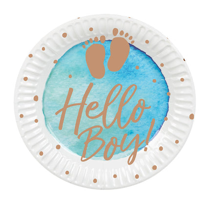 Talerzyki papierowe Hello Boy 23cm 10szt