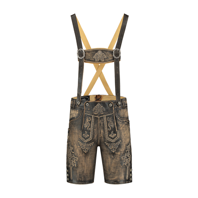 Brązowe krótkie buty męskie Lederhose Antique