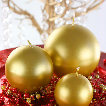 Świece Globe Gold Metallic 8cm 6szt
