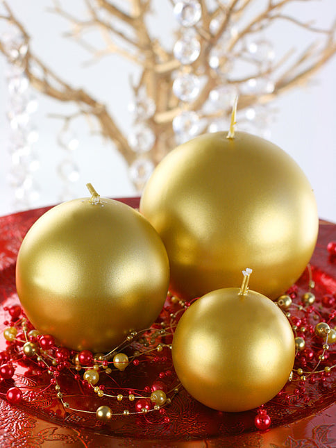 Świece Globe Gold Metallic 8cm 6szt