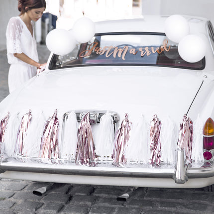 Zestaw dekoracji samochodu na ślub Just Married