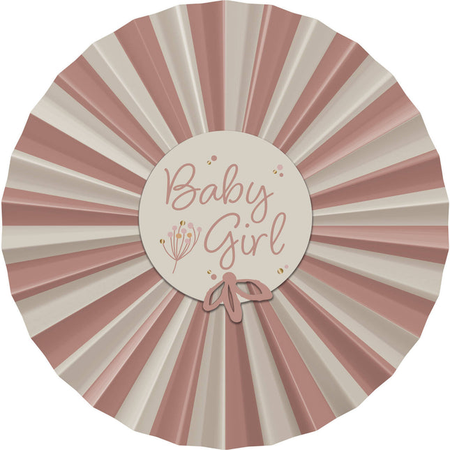 Papierowe wachlarze urodzinowe Babygirl 3szt