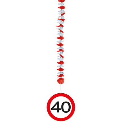 Dekoracja wisząca 40 lat Znak drogowy 75cm 3szt