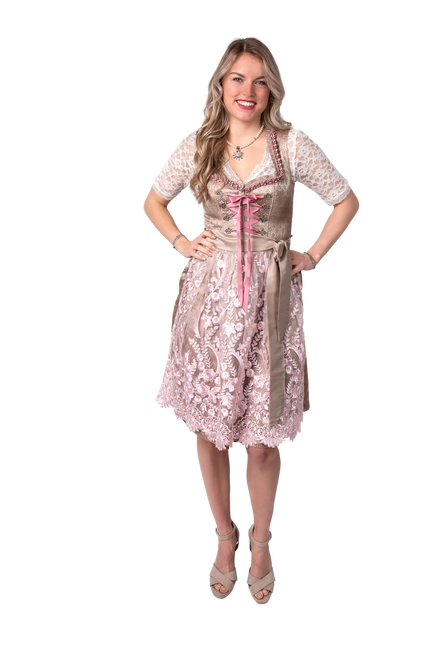 Złoto-różowa sukienka Dirndl Oktoberfest Ladies 2 szt.