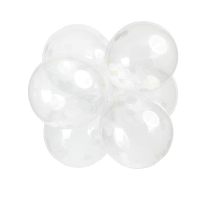 Balony z konfetti białe 30cm 6szt