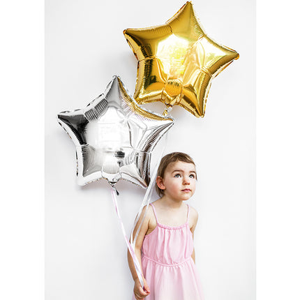 Balon helowy gwiazda srebrny pusty 48 cm