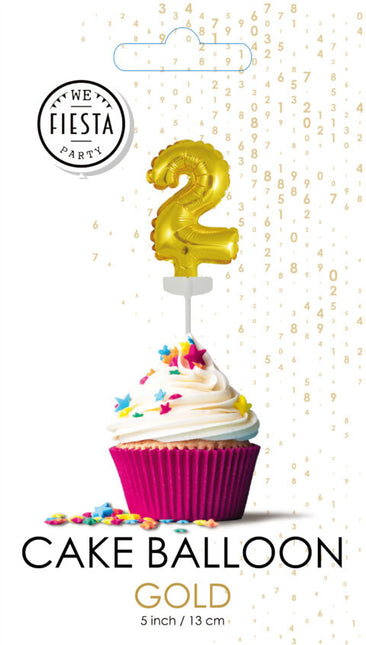 Złoty topper na tort 8 lat Balon foliowy 12,5 cm