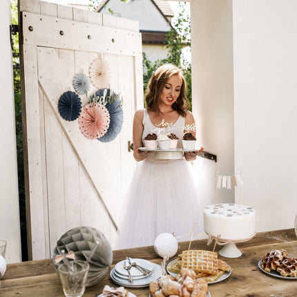 Zestaw kolorowych wachlarzy papierowych 14-38 cm 3 szt