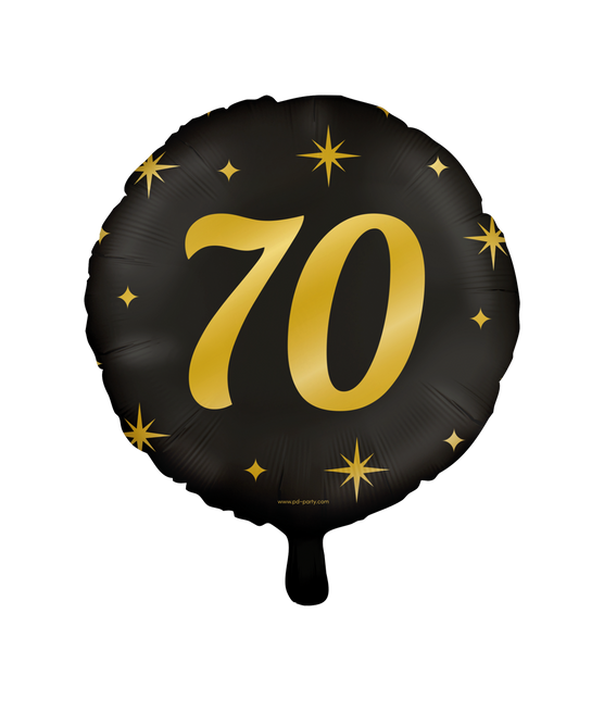 Balon helowy 70 lat pusty 30 cm