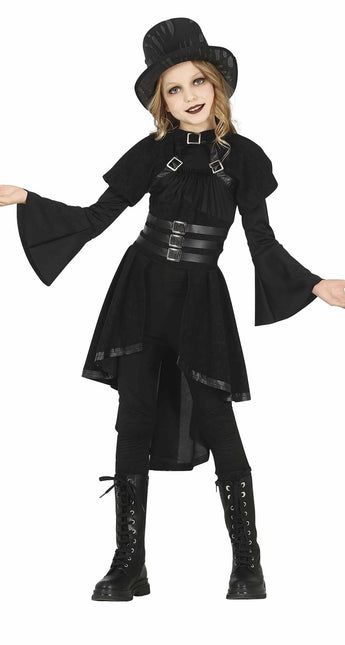 Gotycki kostium na Halloween dla dziewczyny, czarny