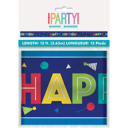 Baner Happy Birthday Party Czapeczki 3,65 m